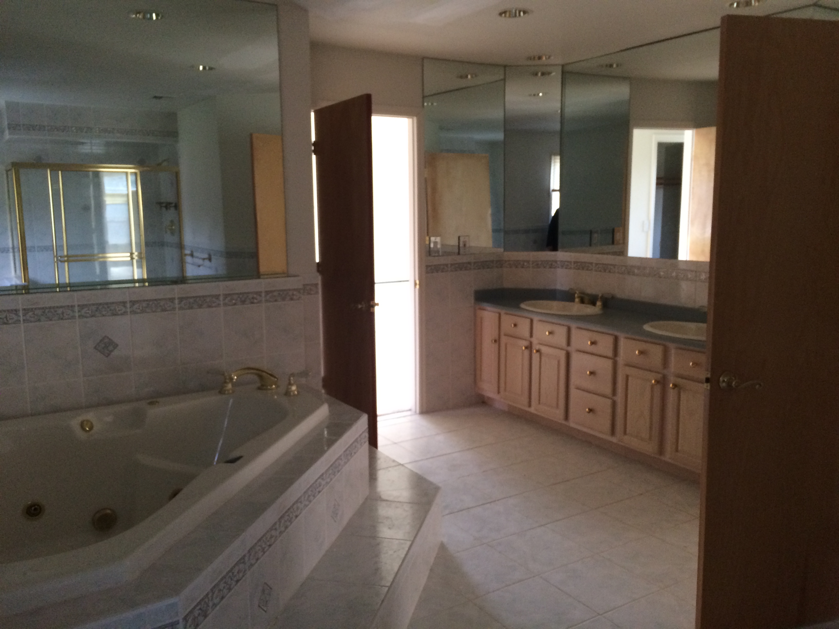 Old jacuzzi and double sink