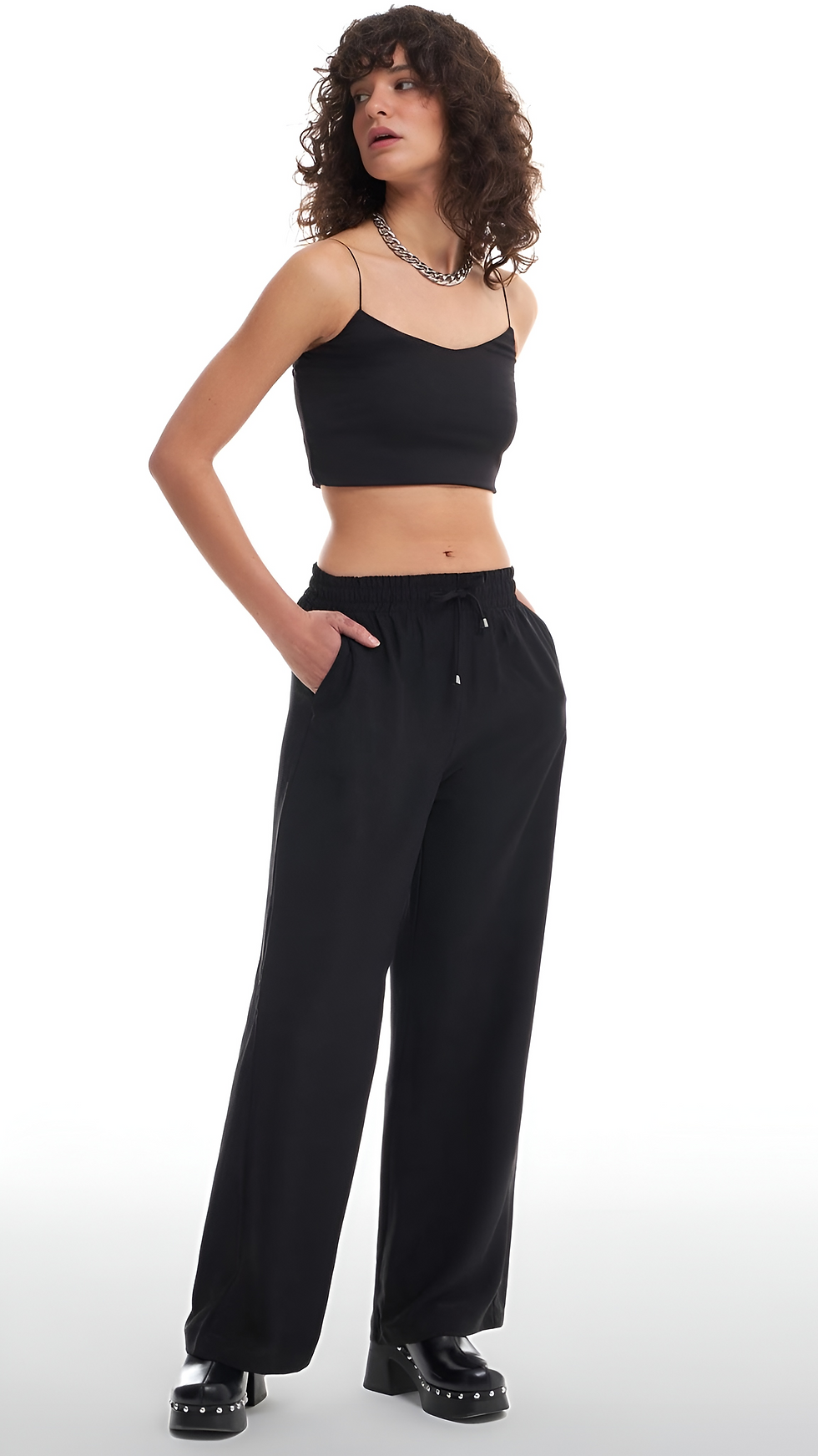 Küçük resim: Noir Pant Bol Paça Pantolon