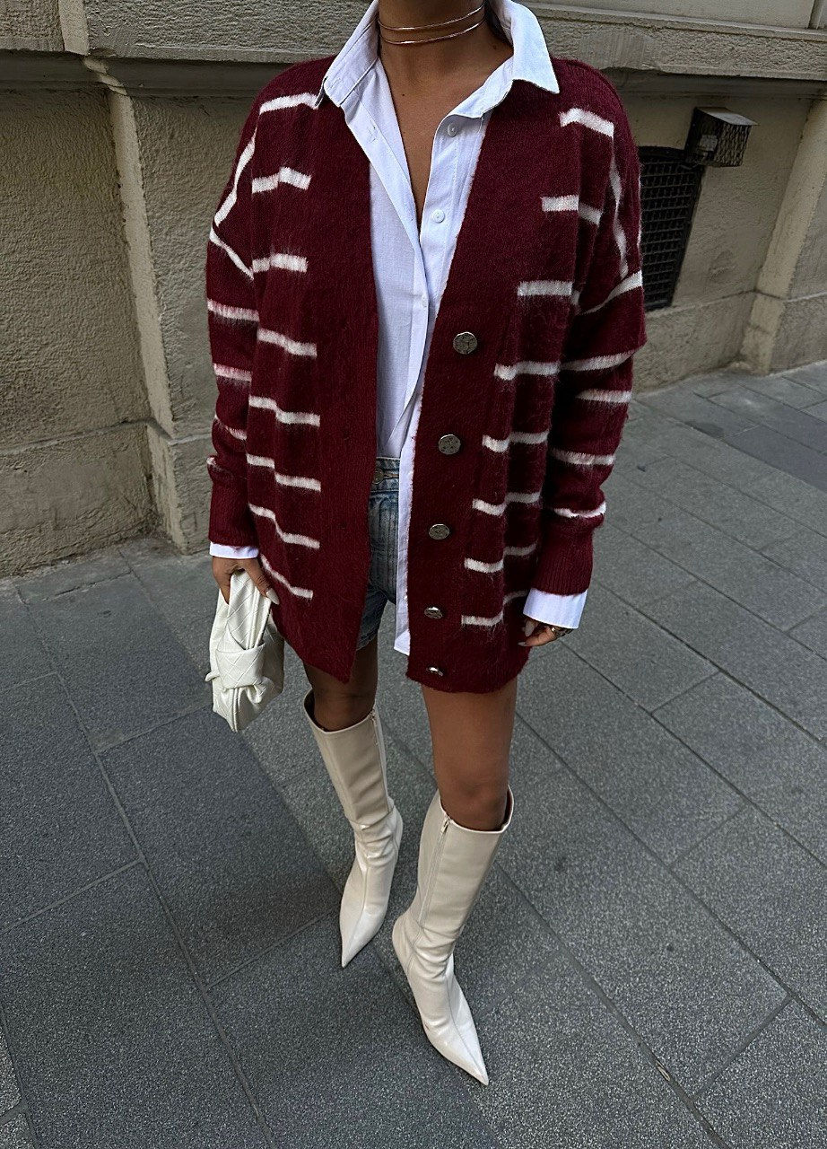 Küçük resim: Şardonlu Çizgili Hırka