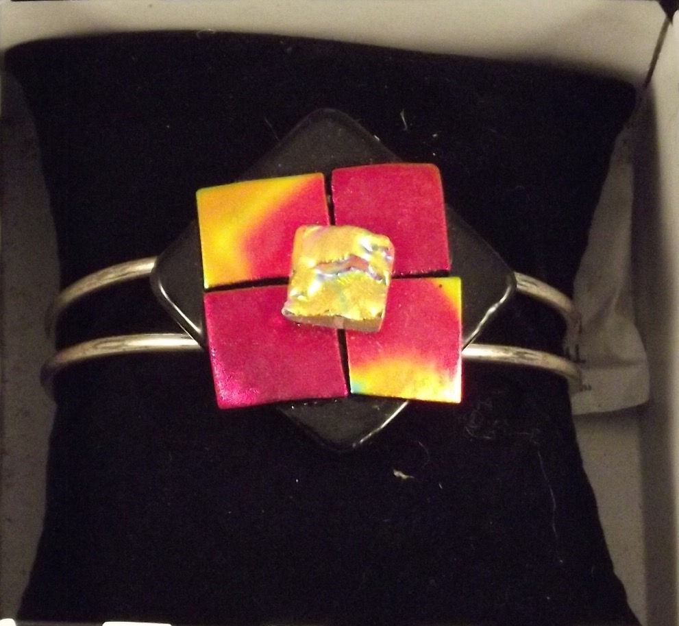 Dichroic  Glass Square Bangle