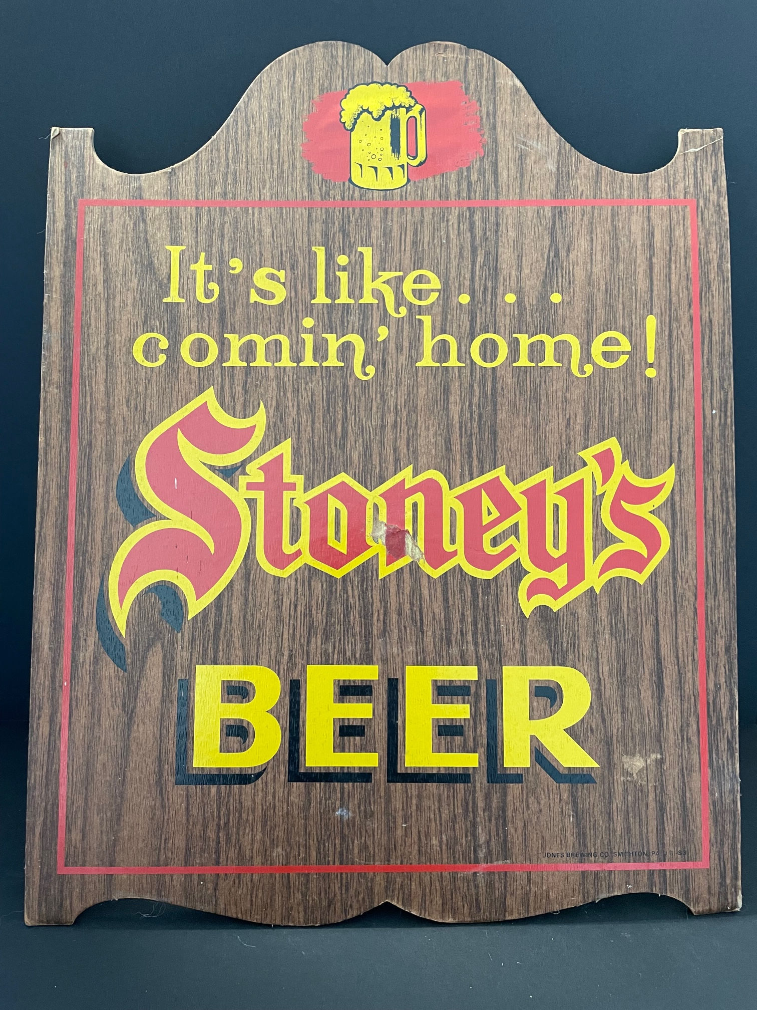 Stoney's Beer Cardboard Sign - Smithton, PA