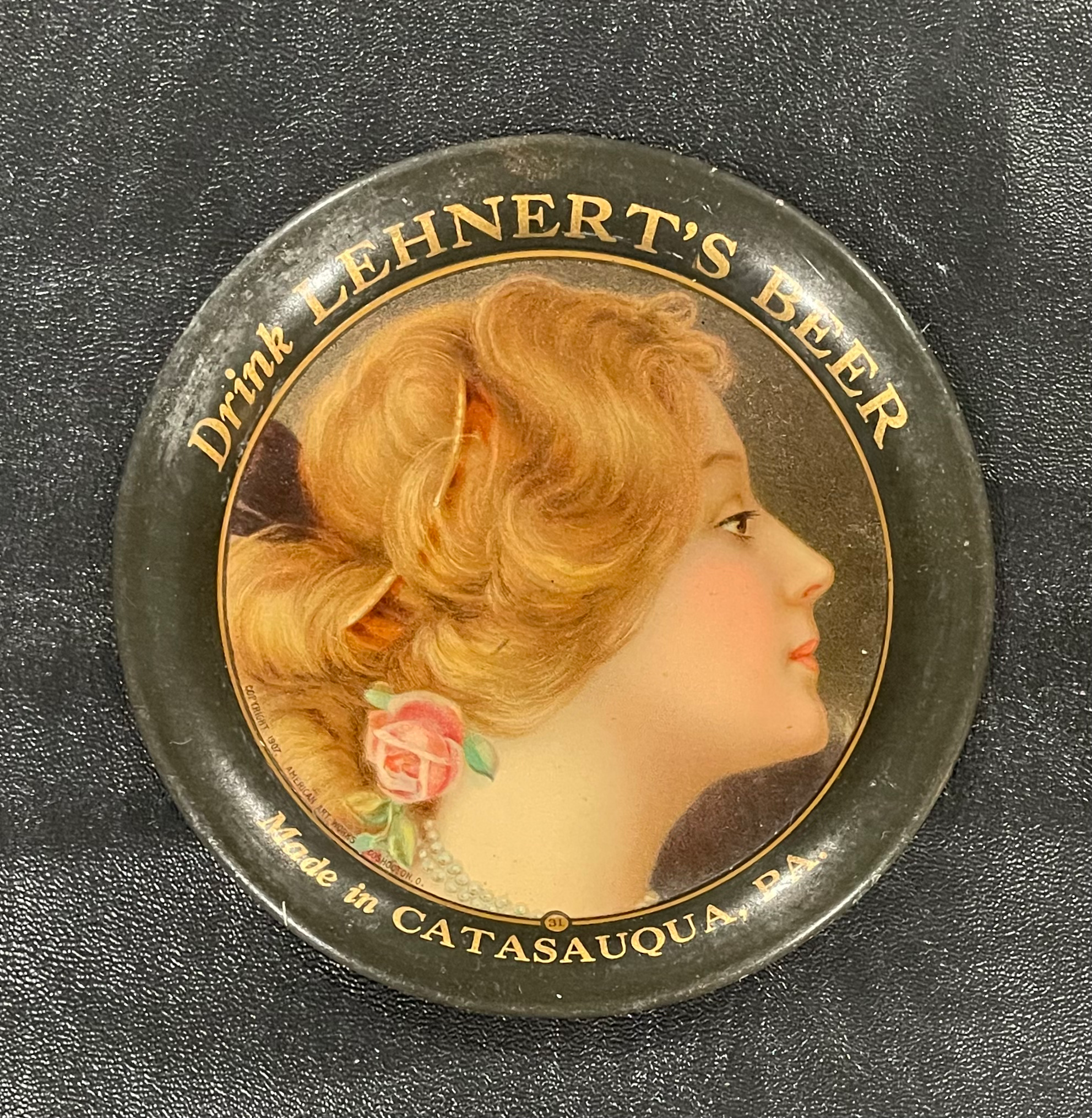 Lehnert's Beer Tip Tray, Woman - Catasauqua, PA