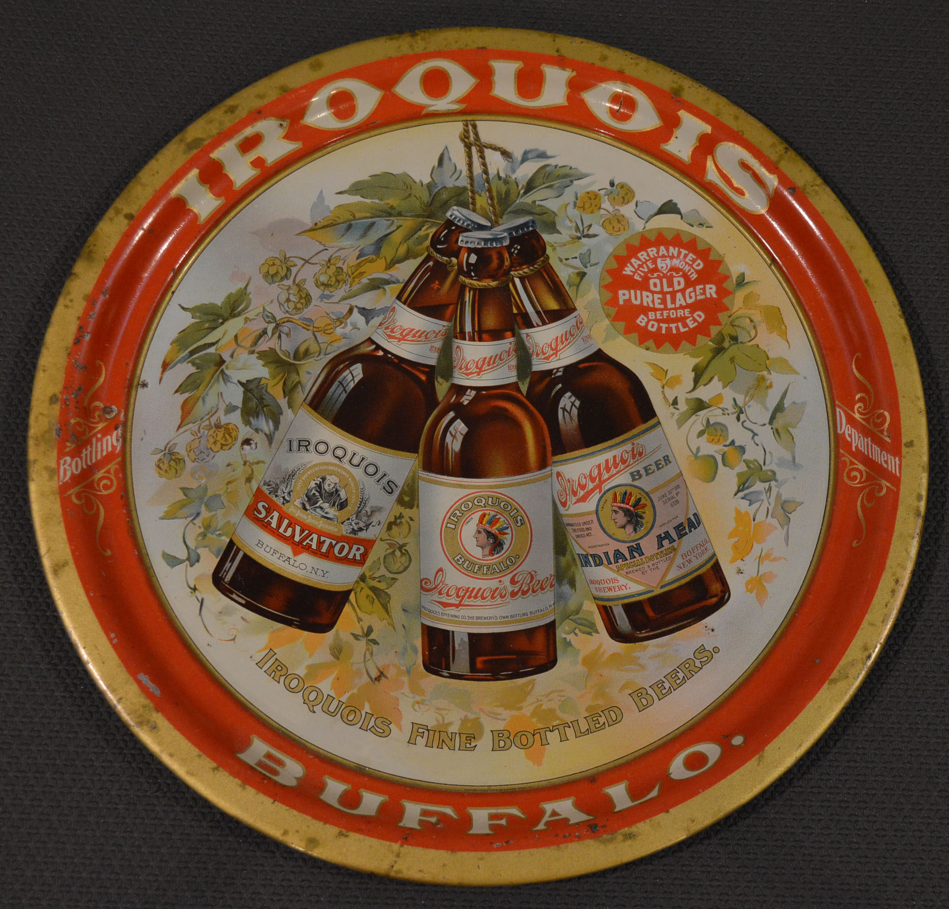 Iroquois Beer Tray - Buffalo, NY - Three Bottles