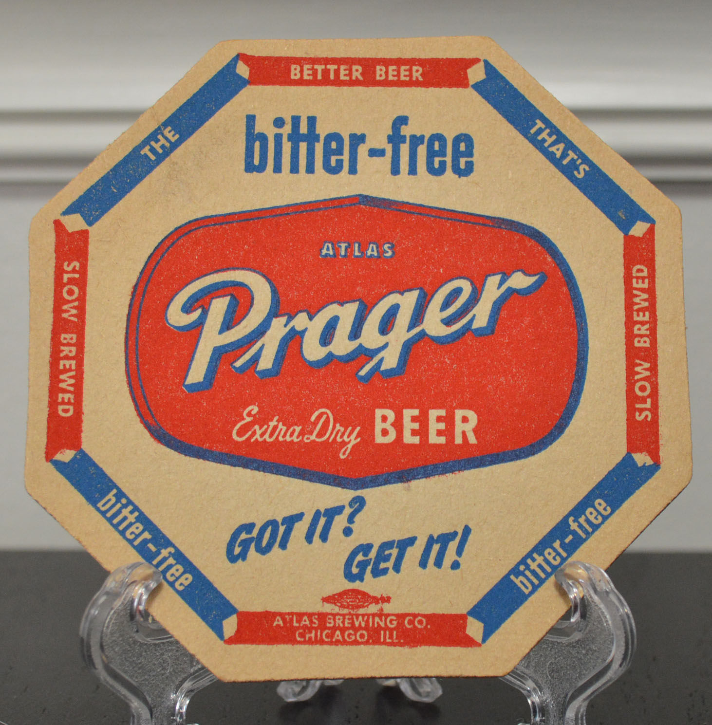 Prager Beer Coaster  - Chicago, IL