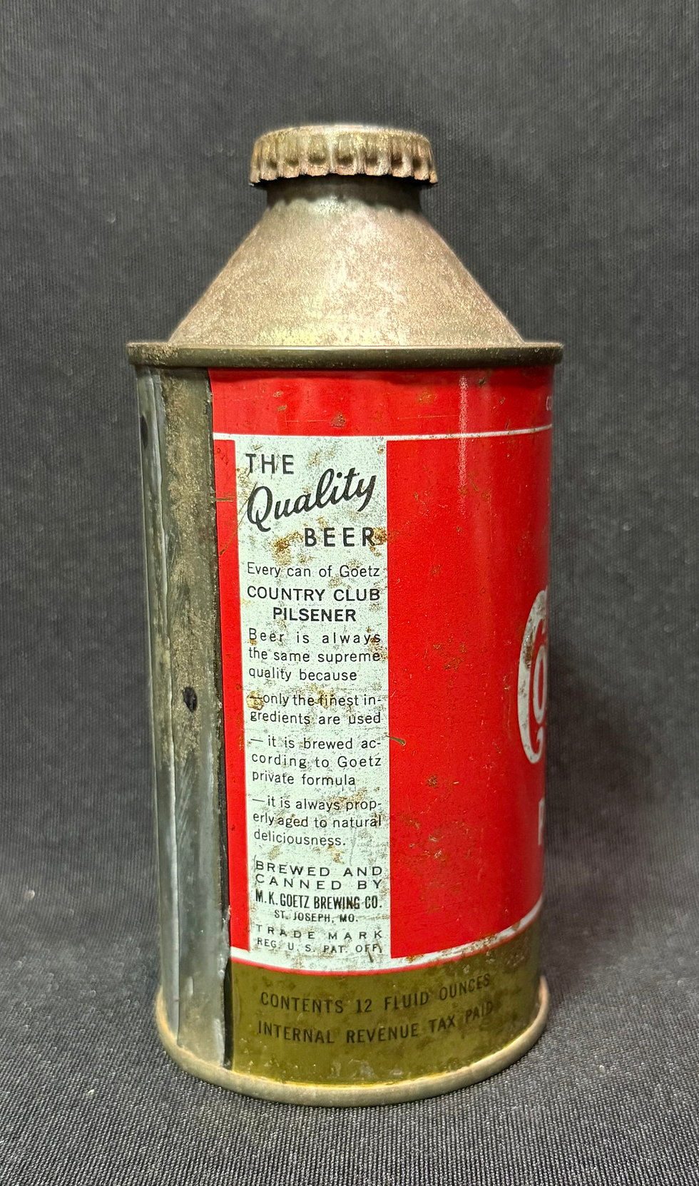 Thumbnail: Goetz Country Club Beer Conetop Beer Can - St. Joseph, MO