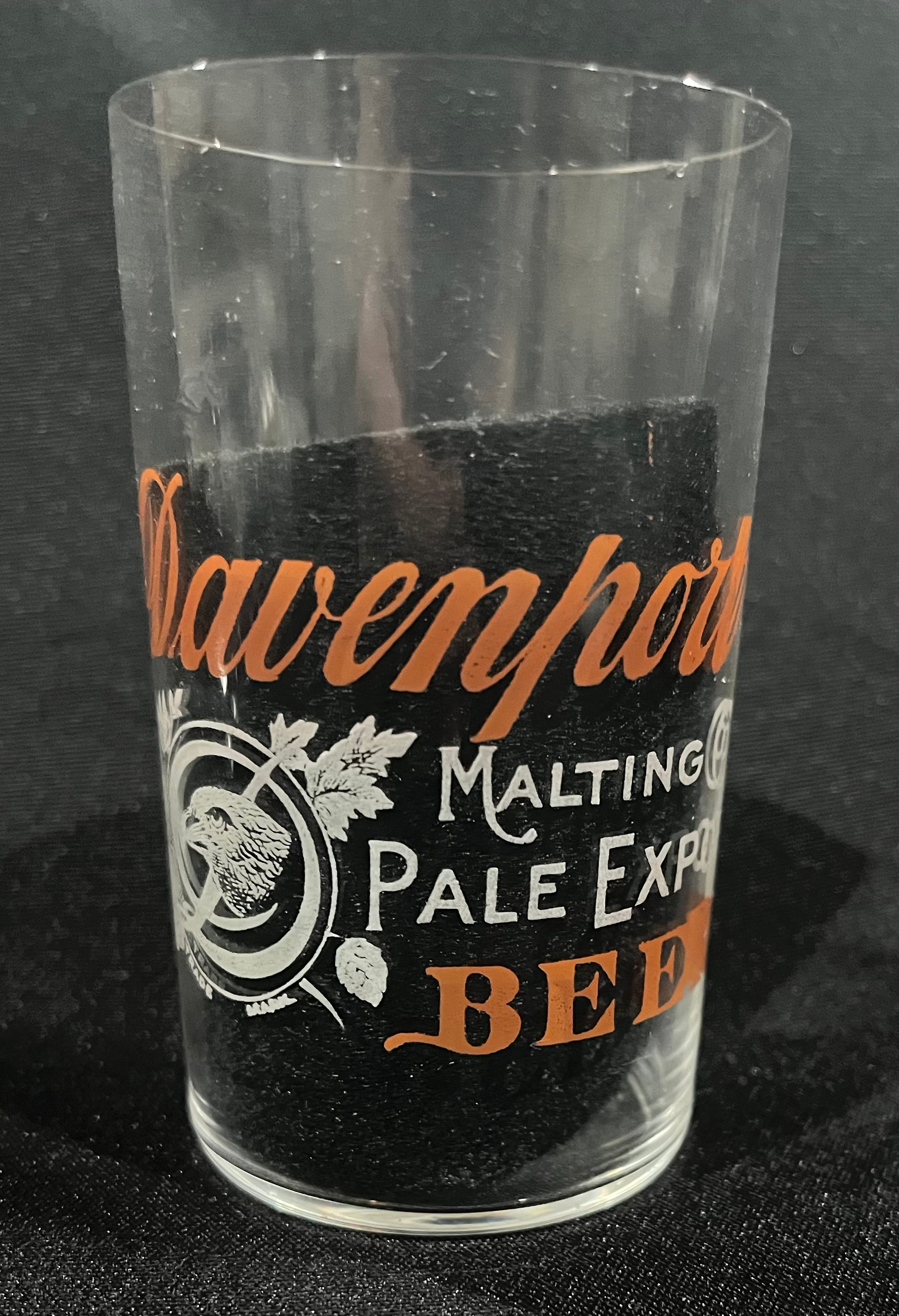 Davenport Malting Etched Beer Glass - Davenport, IA
