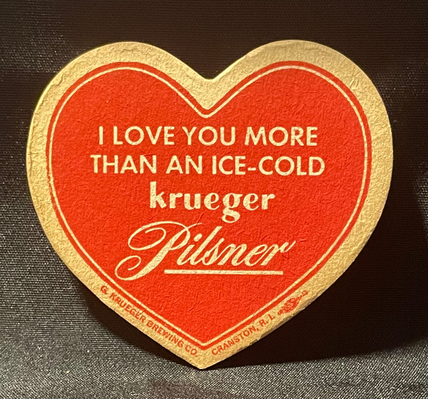 Krueger Pilsner Beer Coaster - Cranston, RI
