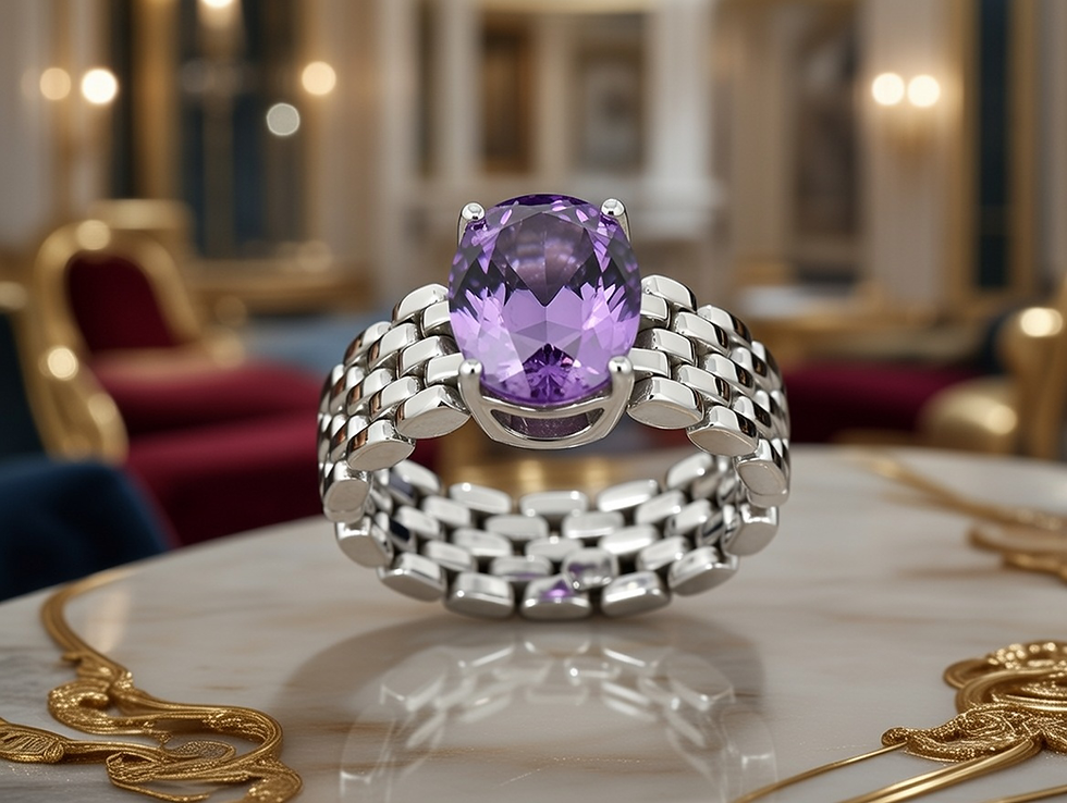 Alexandrite Sterlin Silver Birhstone Ring