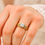 Thumbnail: Cubic Zirconia Gold Panther Link Birthstone Ring small round stone on hand