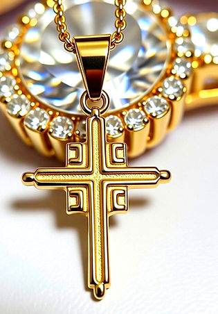 Gold Saint Sava Serbian Orthodox cross pendant by Silver Bishop Inc.