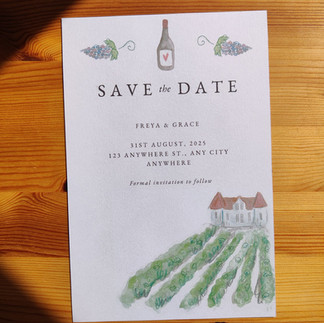 Illustrated wedding invite by Els Illustrations which is part of Rebel Love Directory, a gay wedding directory