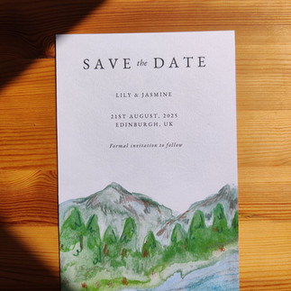 Illustrated wedding invite by Els Illustrations which is part of Rebel Love Directory, a gay wedding directory