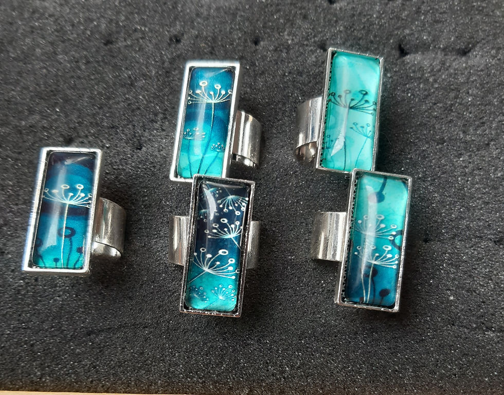 Miniature : Bagues cabochon rectangle