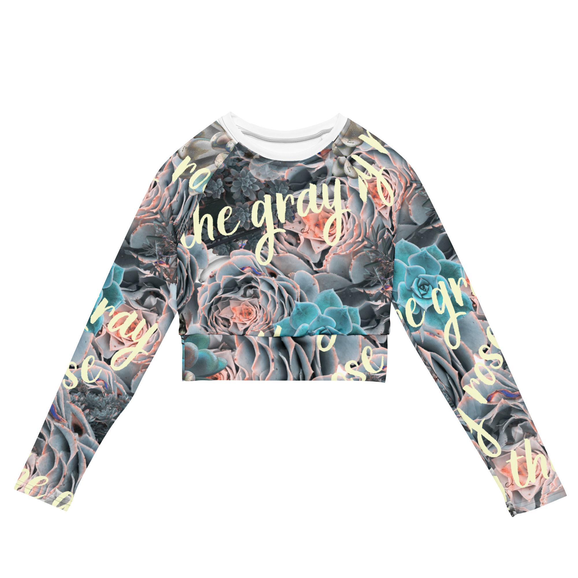 The Gray Rose Long-Sleeve Crop Top