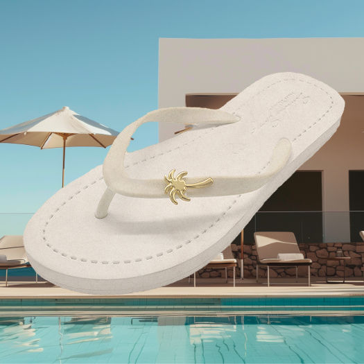 Thumbnail: Gold Palm Tree - Flat Flip Flops
