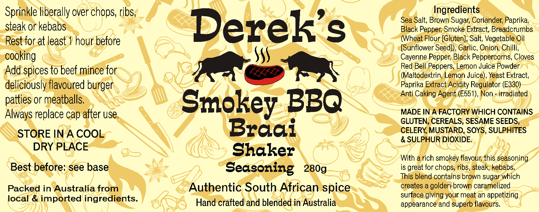 Derek's Smokey BBQ Braai Shaker Seasoning