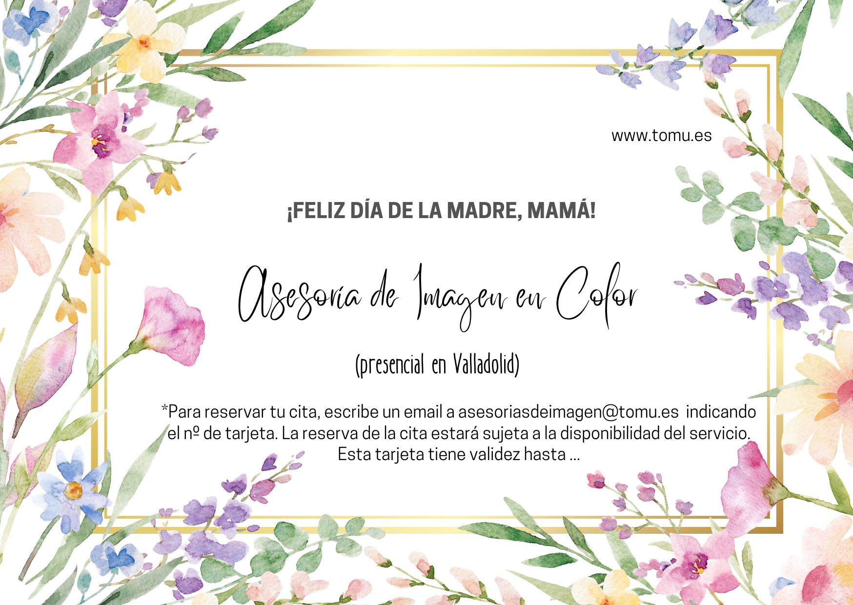 Tarjeta Regalo (digital) Asesoría de Imagen en Color (Presencial)