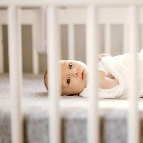 Close-up of newborn face in Connecticut lifestyle session