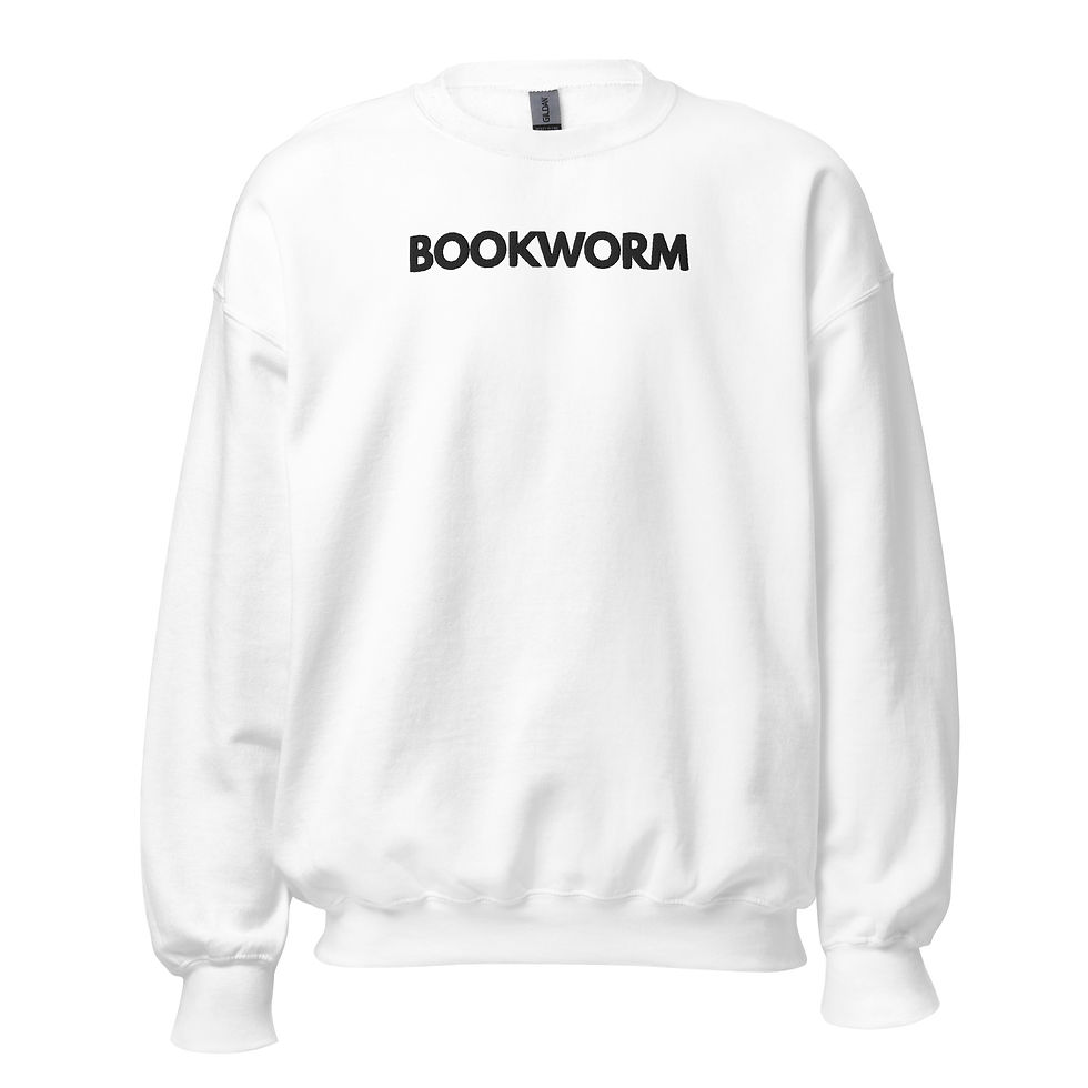 Thumbnail: "Bookworm" Embroidered Crewneck