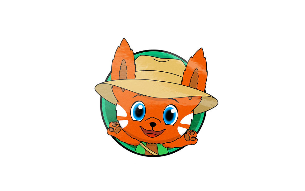 Thumbnail: Circular vinyl sticker featuring Indy from The Soovins wearing a safari hat