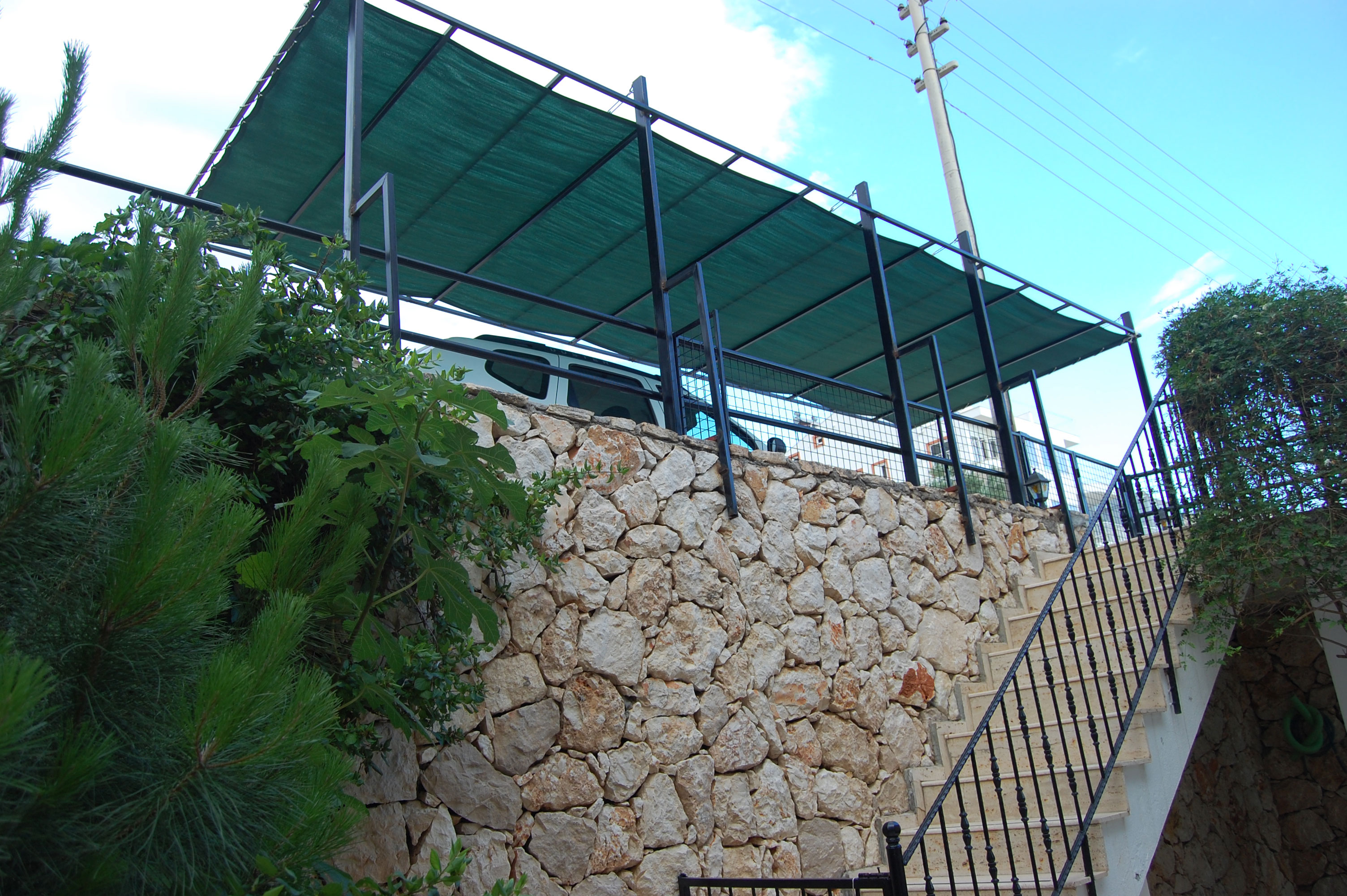 Shaded parking area