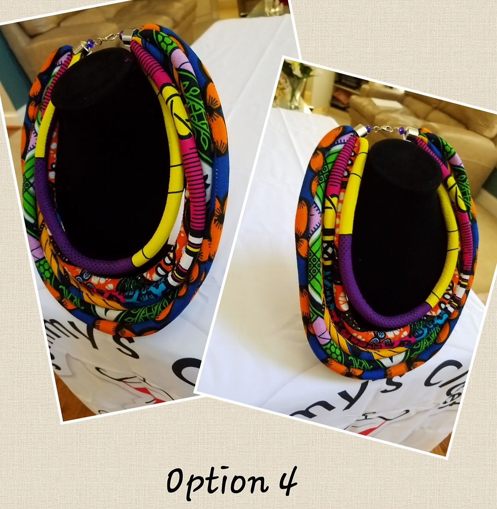 Thumbnail: Ankara Fabric 6 Layer Necklace