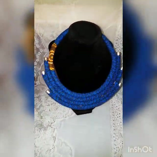 Thumbnail: African Print Necklace - Green