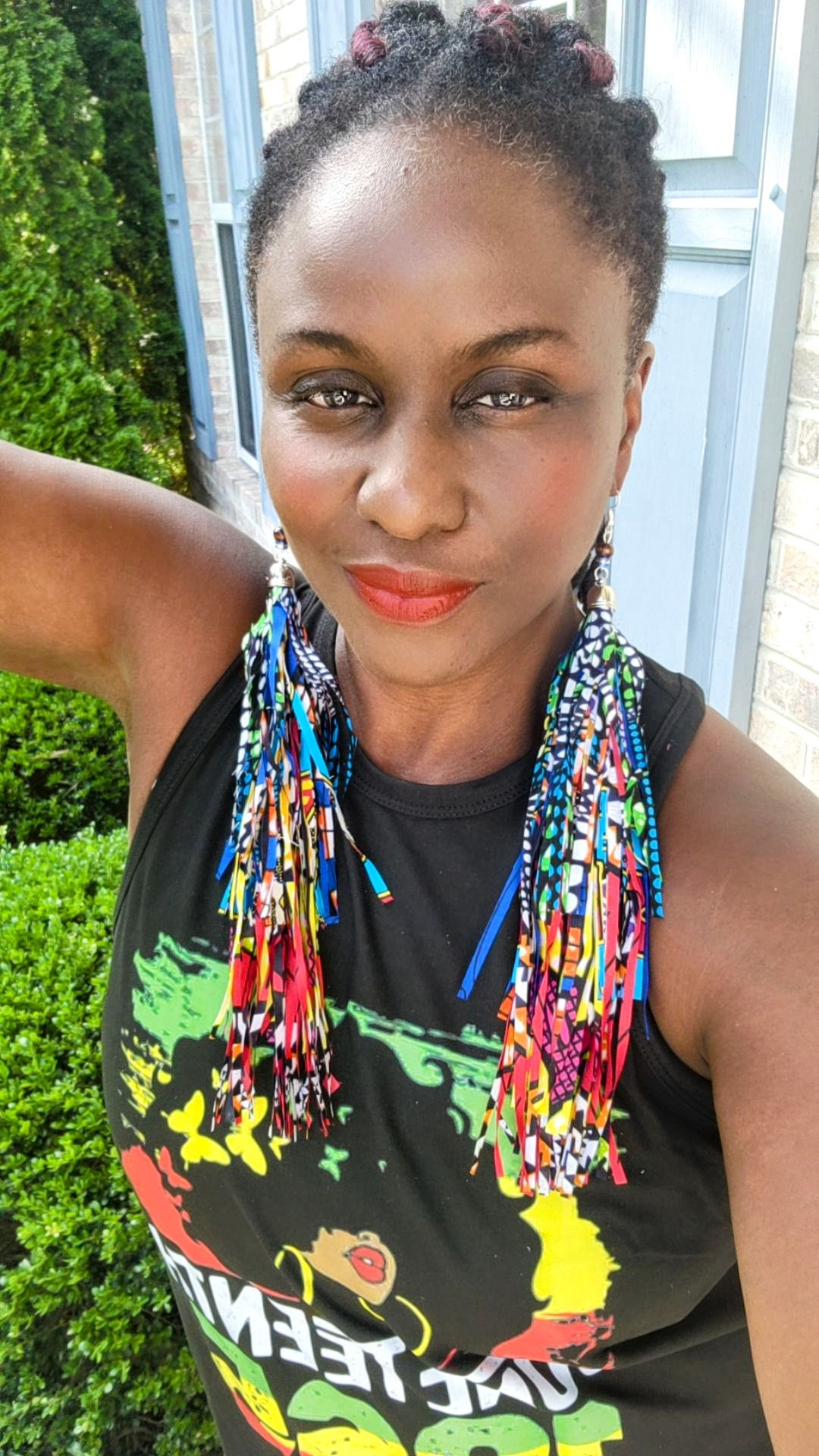 Fringe Ankara Earrings - Long