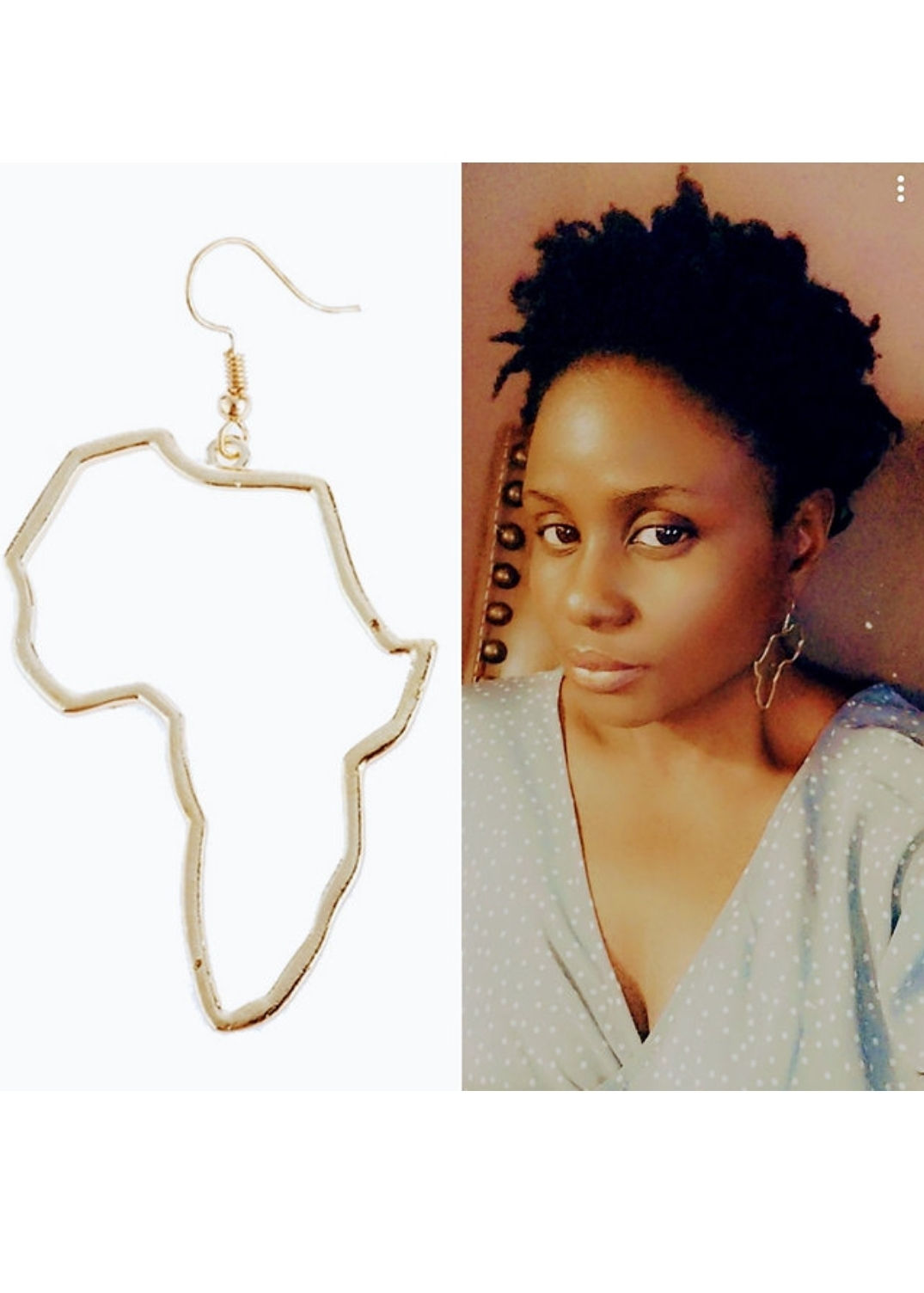 African Map Hoop Earring