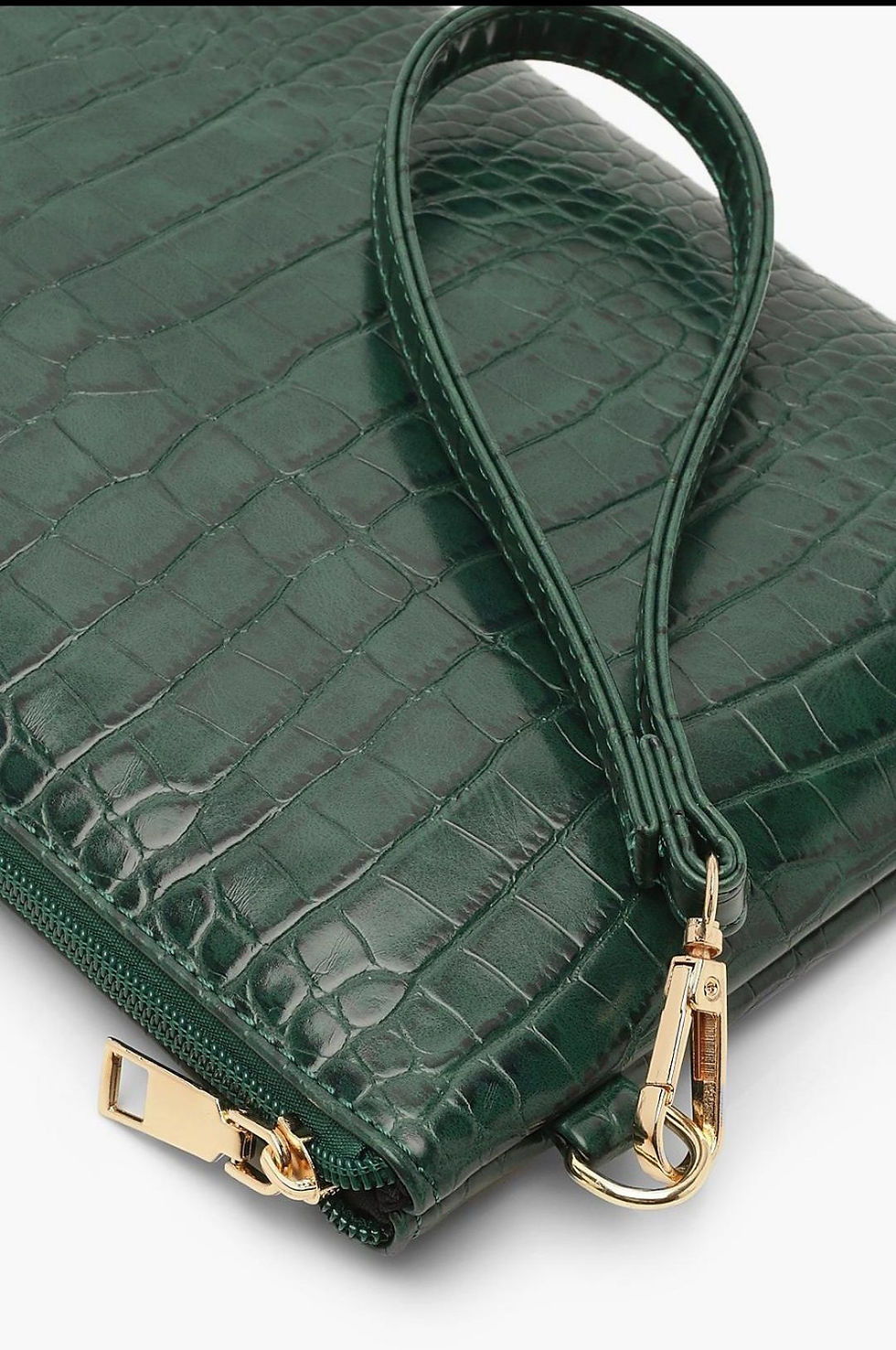 Thumbnail: Croc Zip Top Clutch Bag - Green
