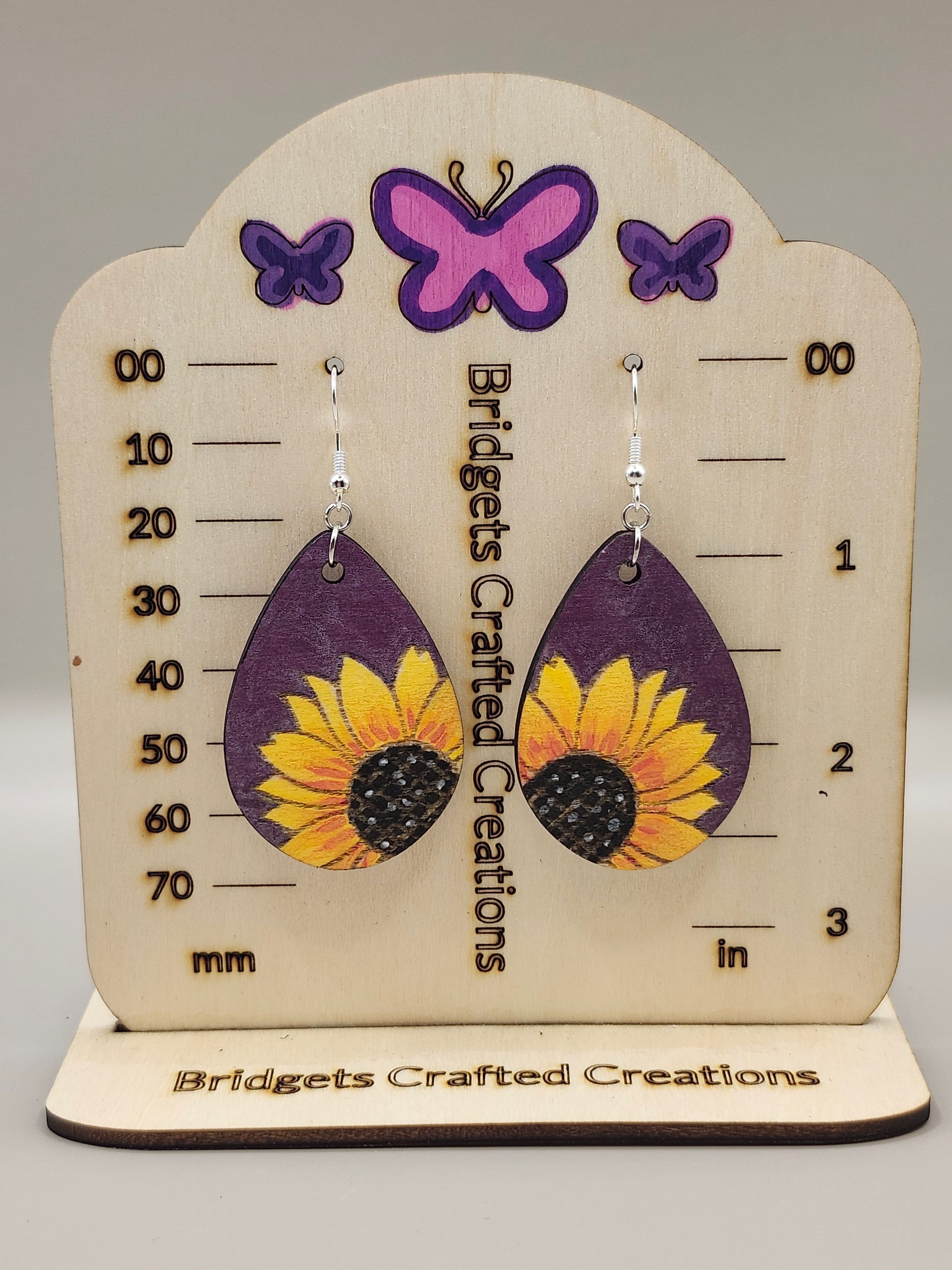 Sunflower teardrop earrings