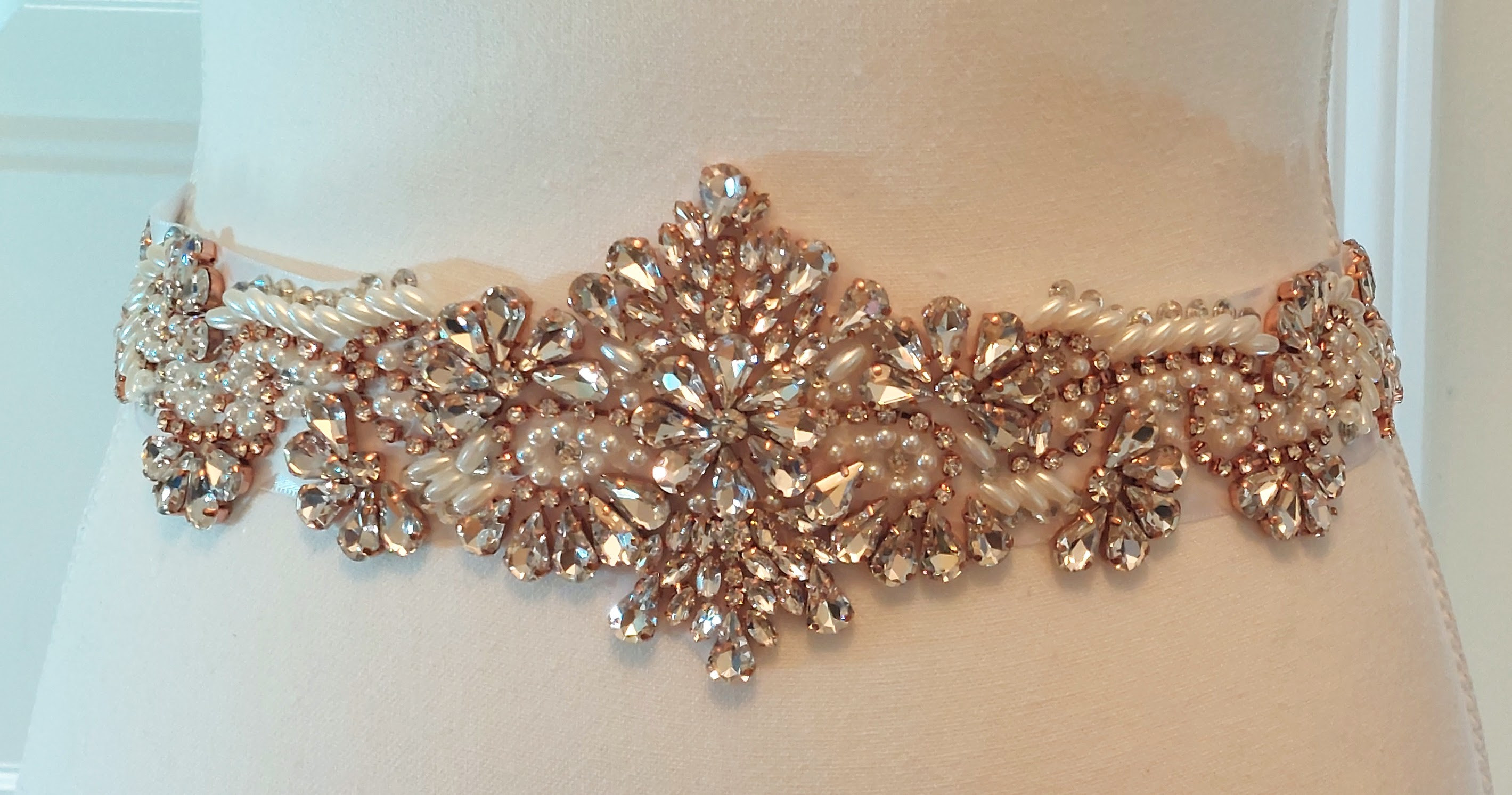 Bridal Blushing Rose Sash