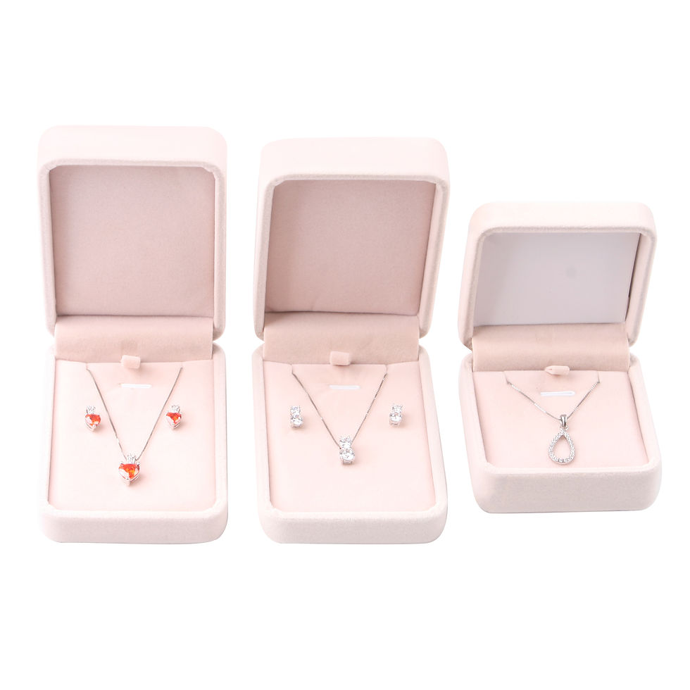 Thumbnail: DK11214-B - Velvet Necklace Ring Box