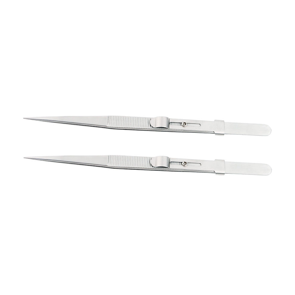 Thumbnail: DK2502 - Economy Tweezers with sliding lock