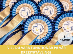 Vill du vara funktionär på dressyrtävlingen den 5/11?