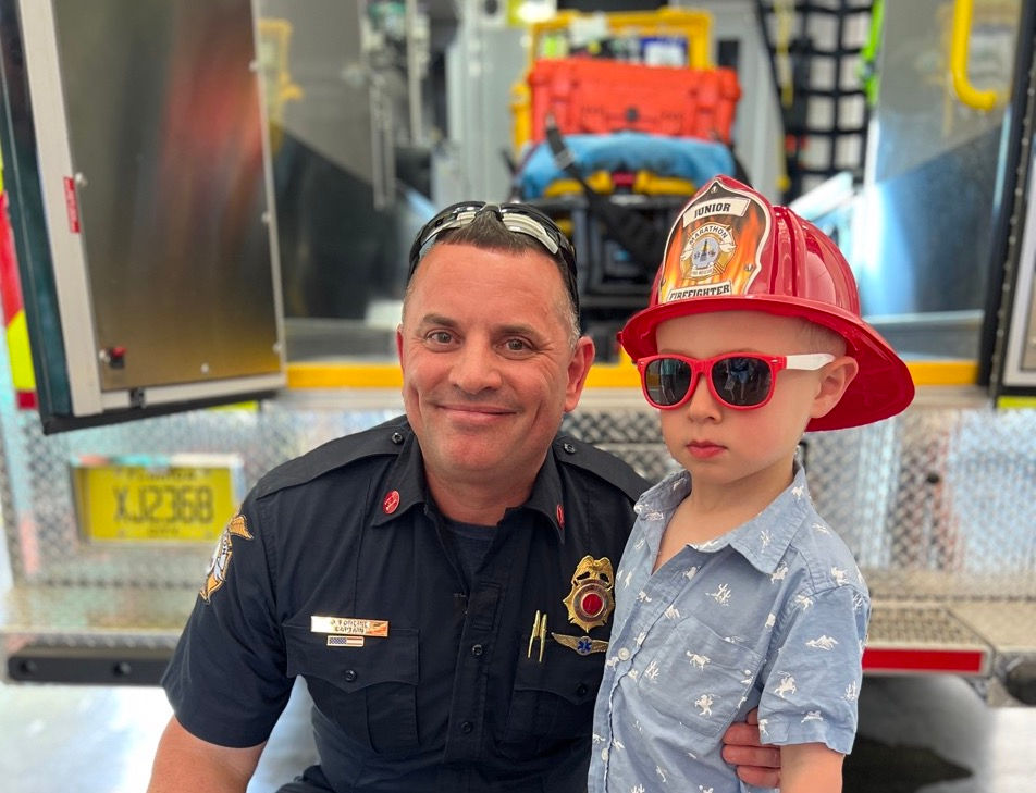 FOUR-YEAR-OLD MEETS FIRE RESCUE CAPTAIN WHO SAVED HIS LIFE
