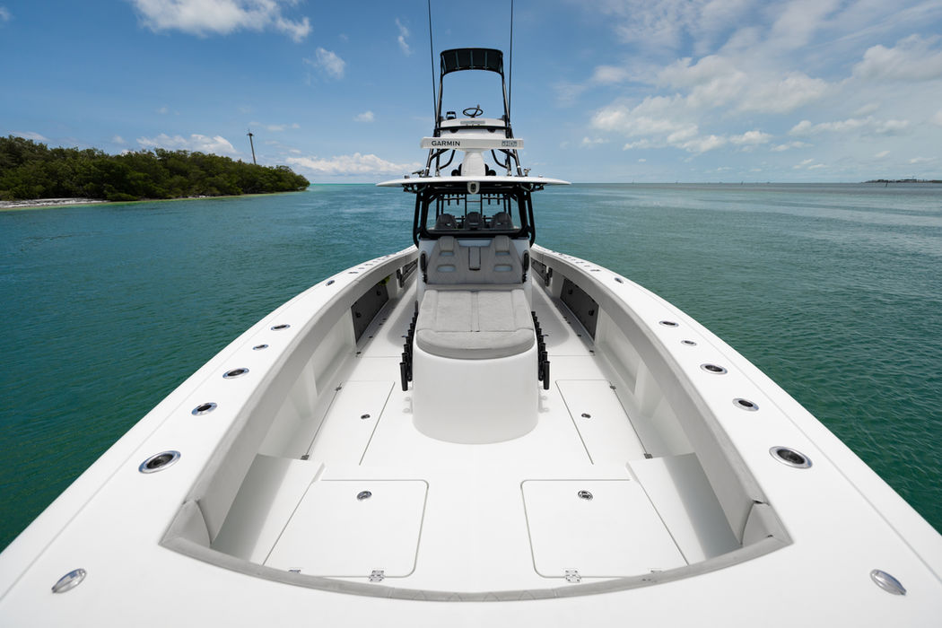 Our white boat on turquoise water