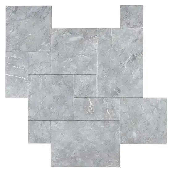 Silver Gray Tumbled Marble Pavers