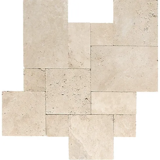 Ivory Standard Tumbled Travertine Pavers