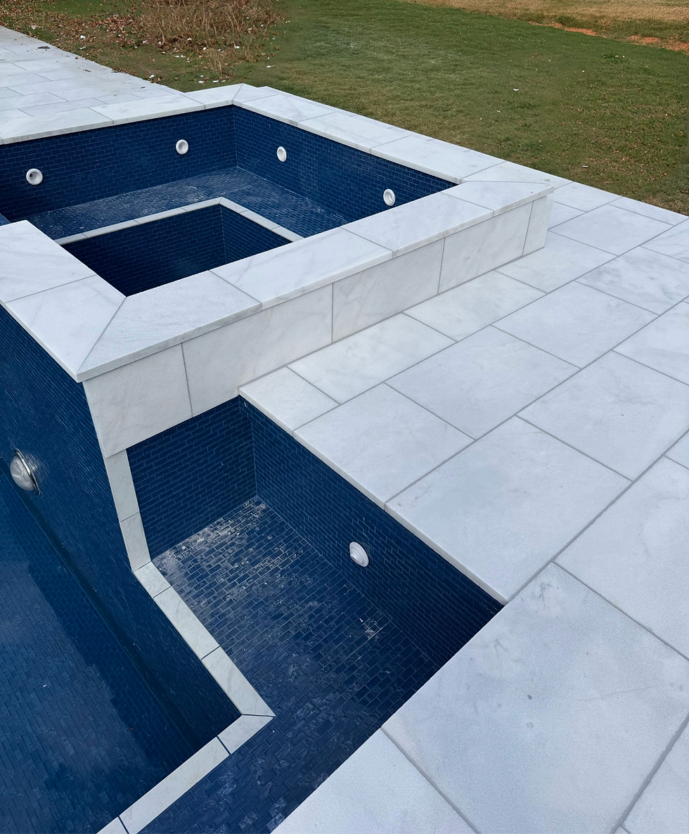 Thumbnail: Bianco Tumbled Marble Pavers