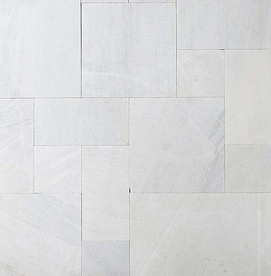 24x24 Ice White Sandblasted Marble Pavers