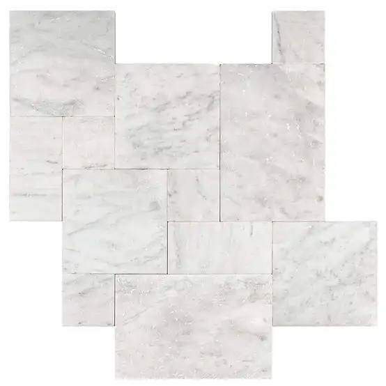 Carrara Tumbled Marble Pavers