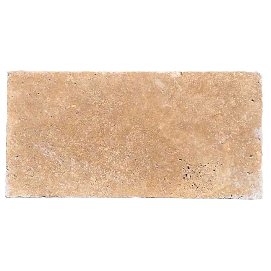 6x12 Walnut Tumbled Travertine Pavers