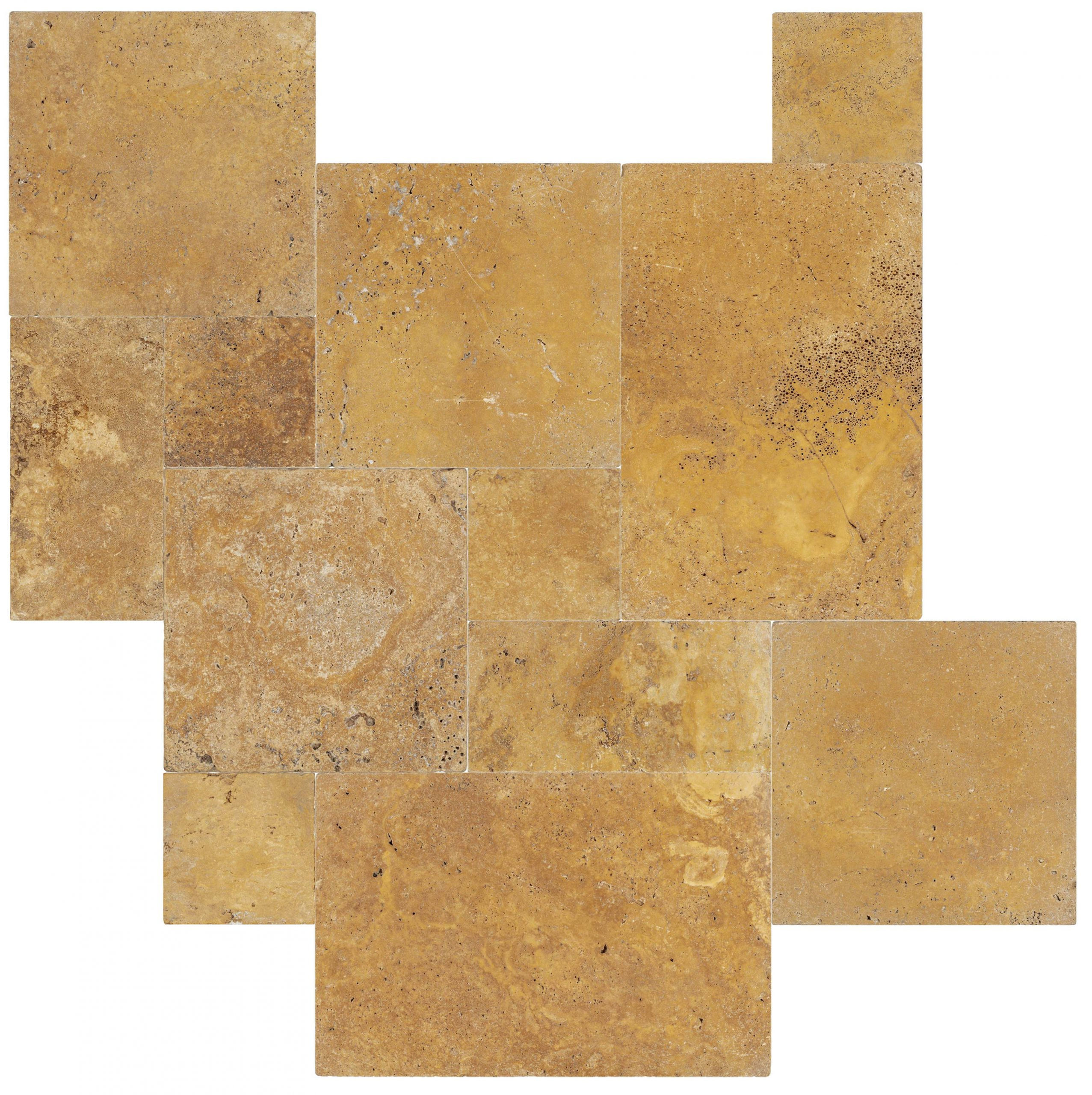 Gold Premium Tumbled Travertine Pavers