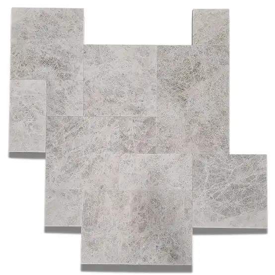 Tundra Gray Tumbled Marble Pavers