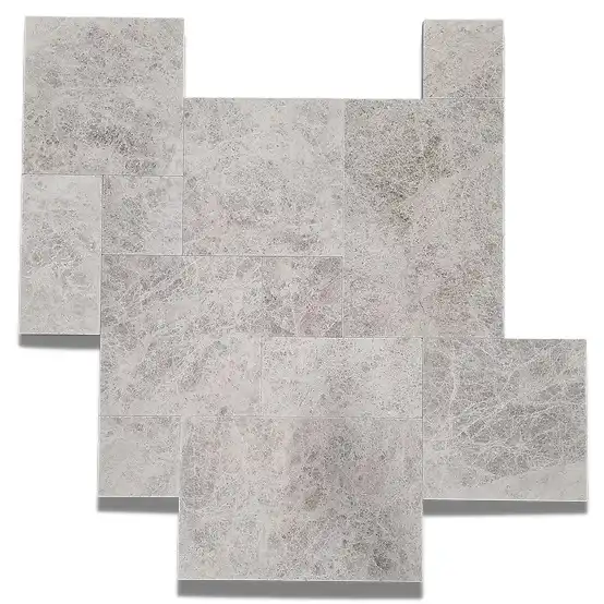 Tundra Gray Leathered Marble Pavers
