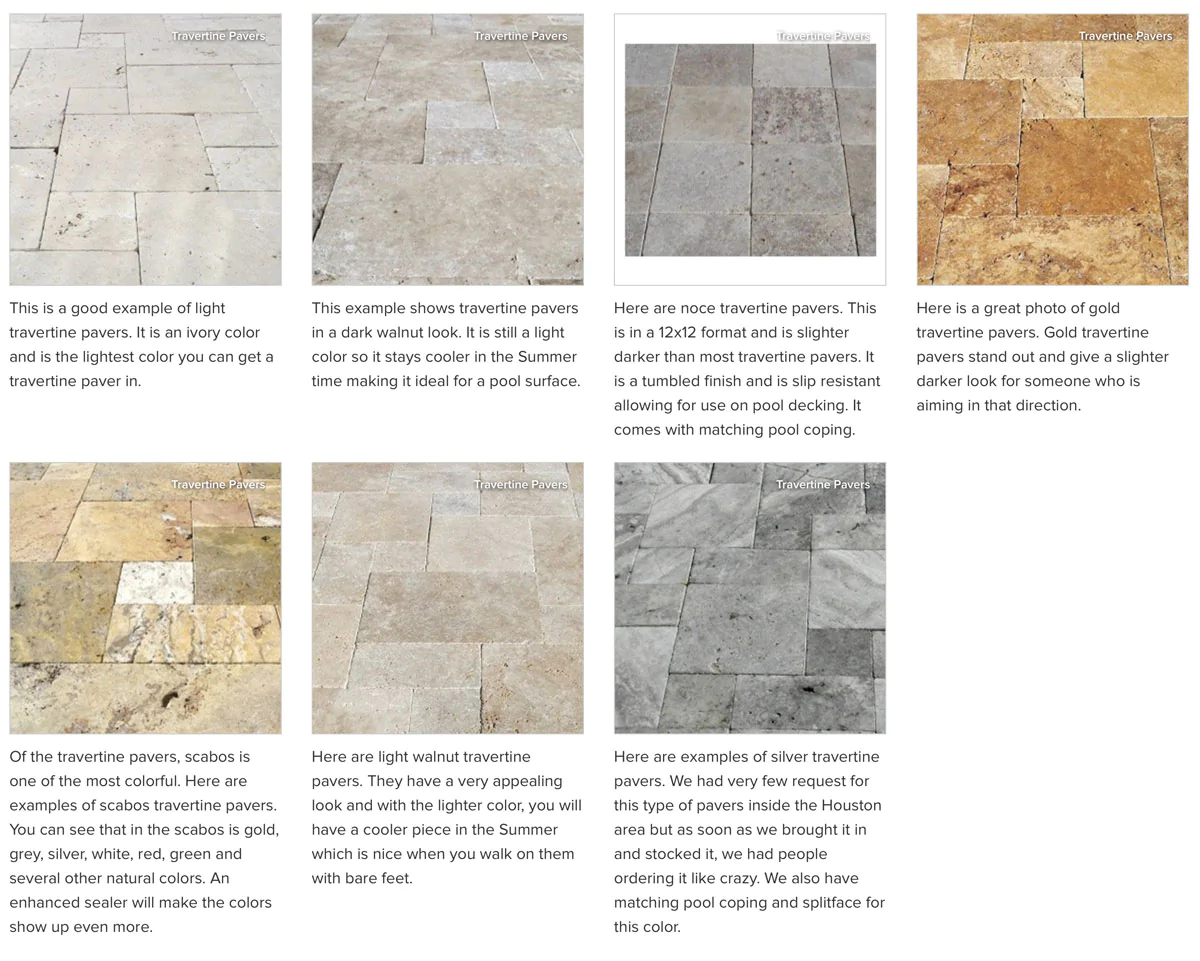 Travertine Pavers Colors and Patterns Guide