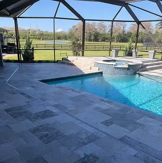 Thumbnail: Tundra Gray Marble 12×24 Tumbled Pavers