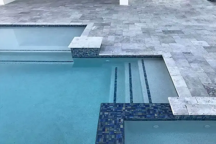 Thumbnail: French Pattern Tundra Gray Tumbled Marble Pavers