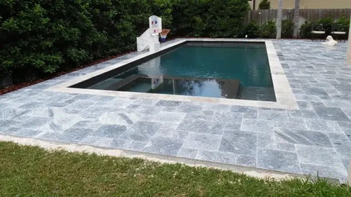 Marble Pool Deck MSI Crystal White Sandblast Marble Pavers Kit
